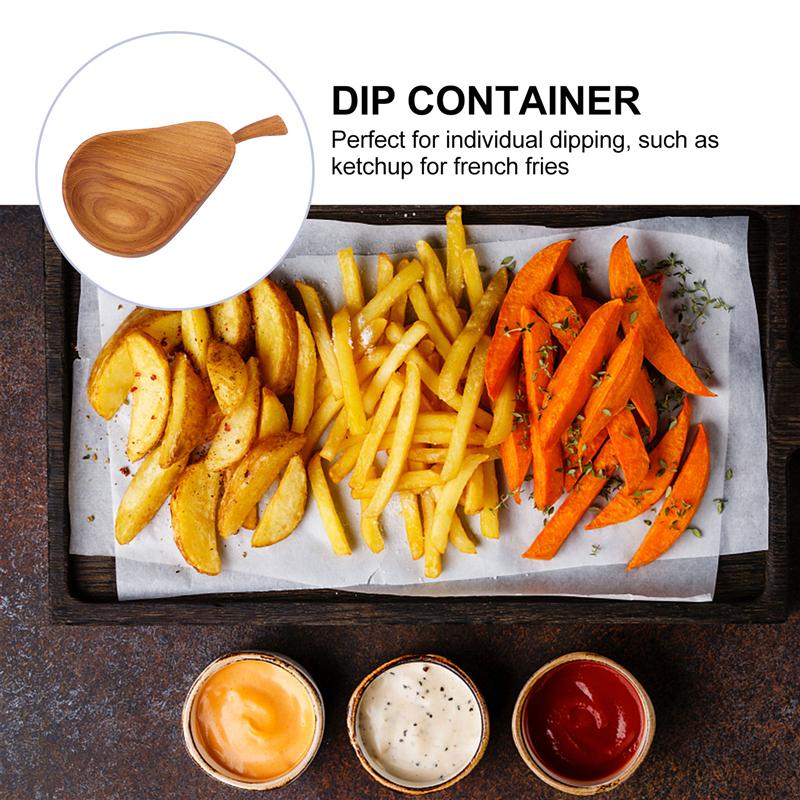 Wooden Sauce Dish Practical Sauce Dish Restaurant Pear-shaped Sauce Plate