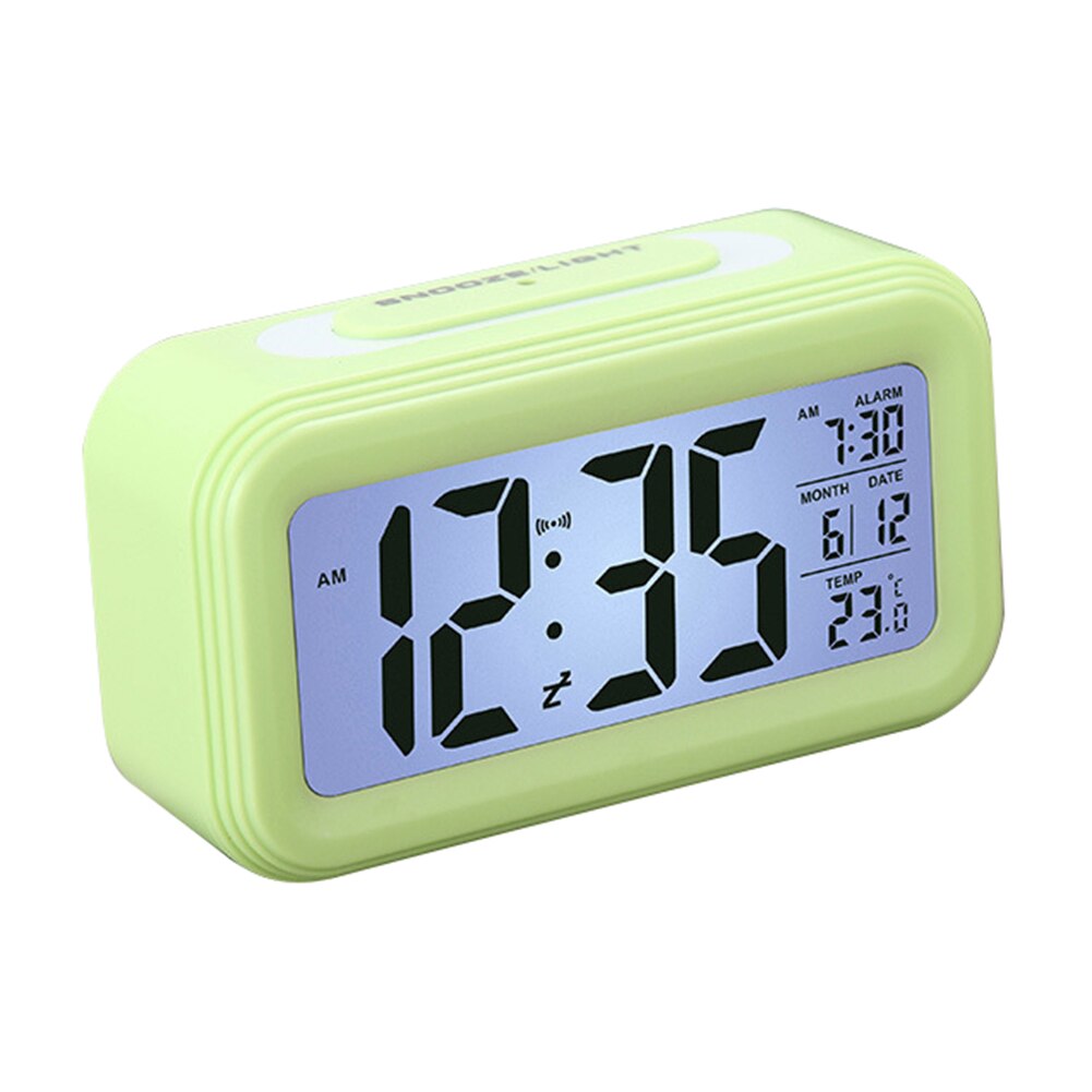 Digital Alarm Clock Bedside Night Light Display Clocks Kids Girls Boys Room Decoration Clock: Green