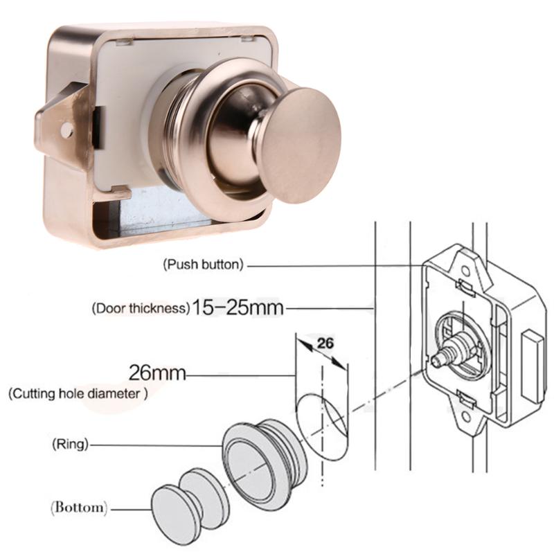 Mini Push Lock Knop Vangst Lock Kast Deurknop Camper Caravan Camper Rv Kast Lade Push Klink