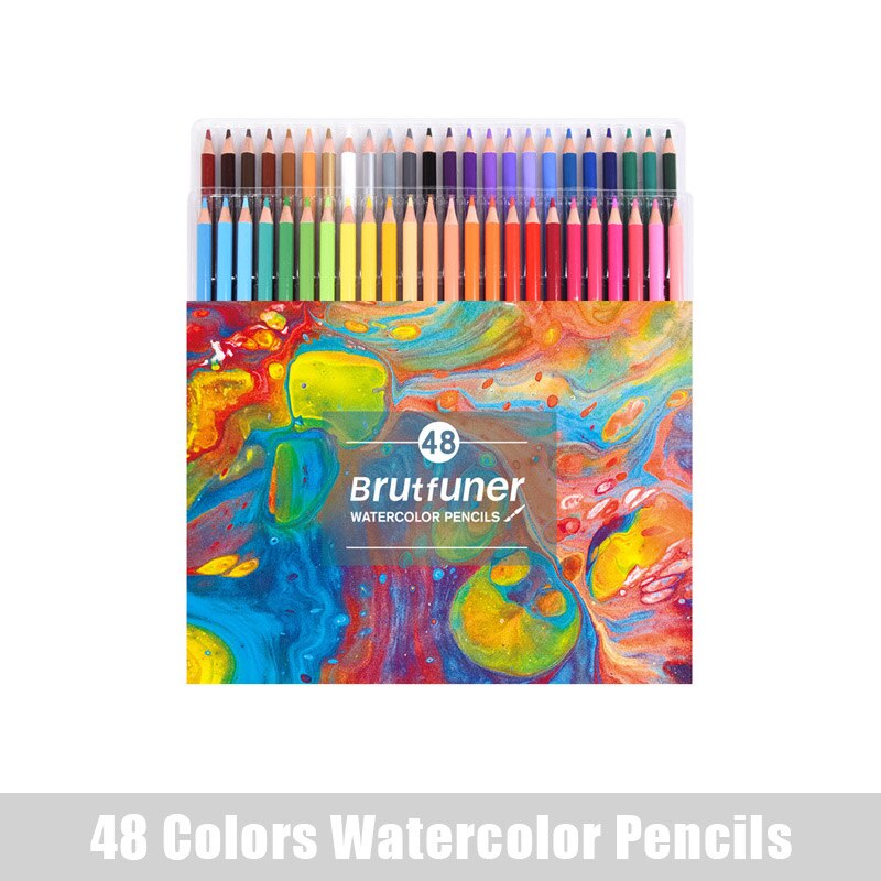 Kit de lápis de aquarela profissional para desenhos, lápis de cor 48/72/120/150/180, para pintura e desenho de crianças, material de arte: 1