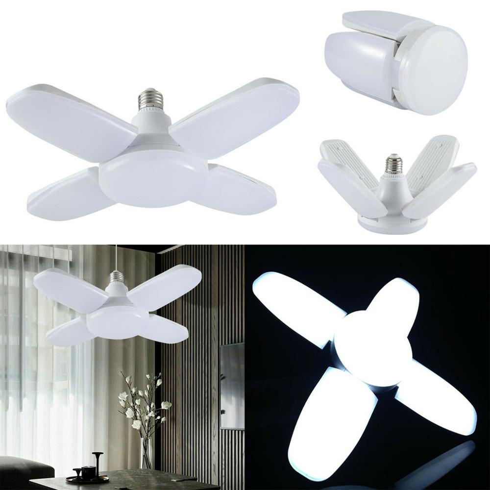 Bombilla LED E27 de 60W, ventilador plegable, Industrial ajustable, hoja de ventilador plegable, SMD2835, iluminación de taller y garaje, 110/220V