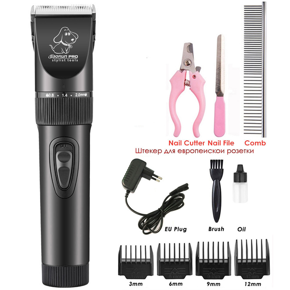 BaoRun Professinal Electric Pet Clipper Dog Hair Clippers Grooming Machine For Dogs Cat Cordless Trimmer Shaver Pets Haircut Kit: Add Tool Set