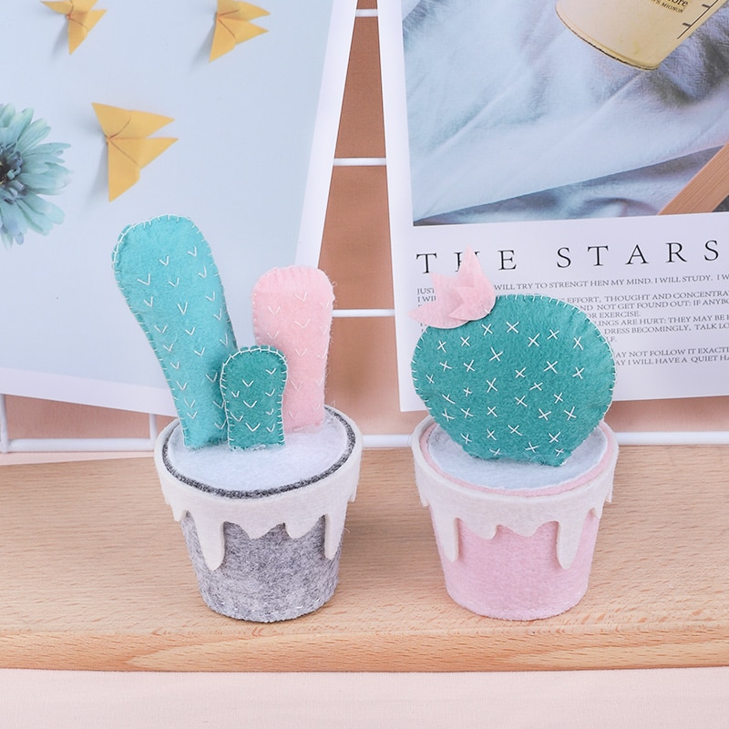 Meian Kit de punto de aguja no tejido para suculentas, Cactus, fieltro de lana, fieltro de corte de aguja, paquete de conjuntos de manualidades Diy