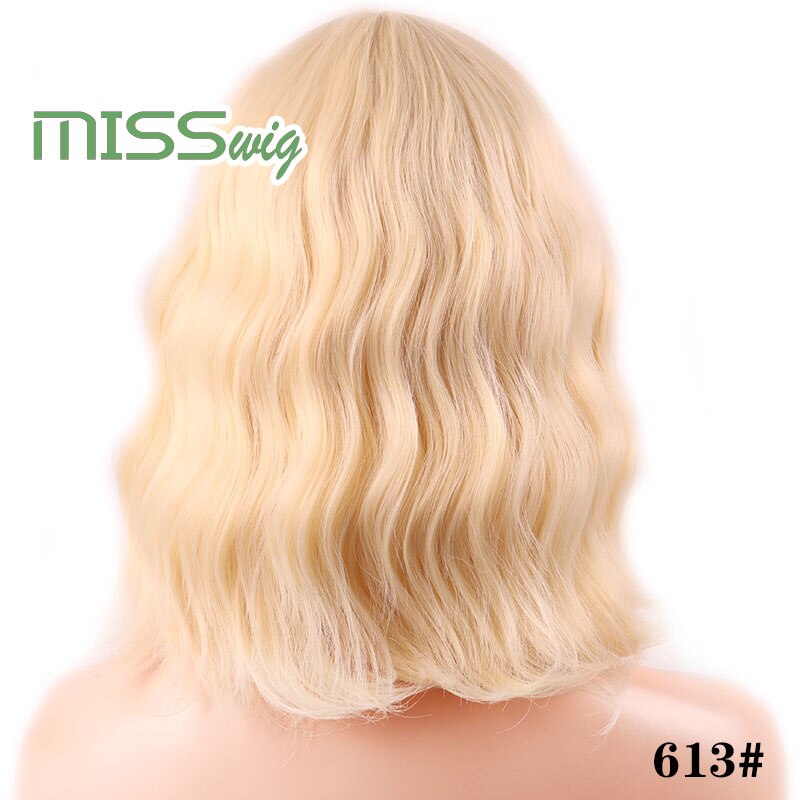 MISS perruque court vague d'eau cheveux synthétiques 16 couleurs disponibles perruque pour femmes fibre résistante à la chaleur quotidien faux cheveux: P1b / 27