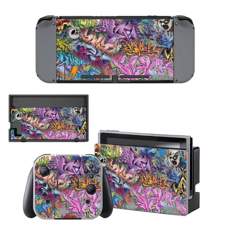 12 Styles Cool Graffiti Style Vinyl Decal Skin Sticker For Nintend Switch NS NX Console & Joy-con Game Accessories: Style 4