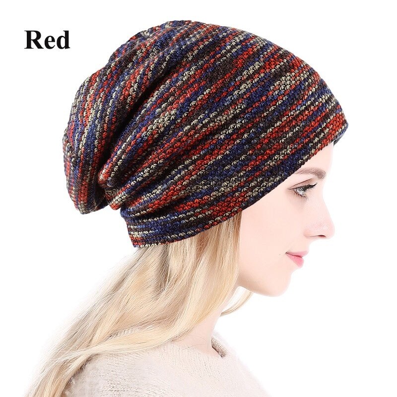 Kvinner menn vinter vindtett varm ski snowboard snowboard lue sport fotturer ski smekker strikke ull luer posete slouchy lue lokk: Rød