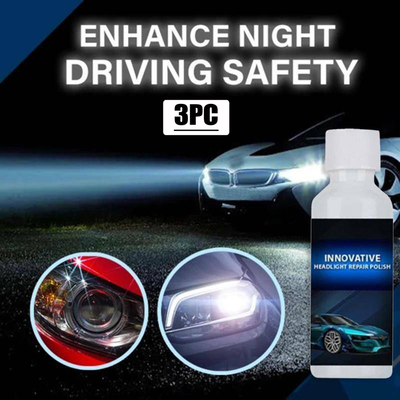 Car Headlight Cleaner Renewals Polish Automobile Repair Kit Headlight Repair Liquid Cleaning Glass Cleaner Car Accessories
