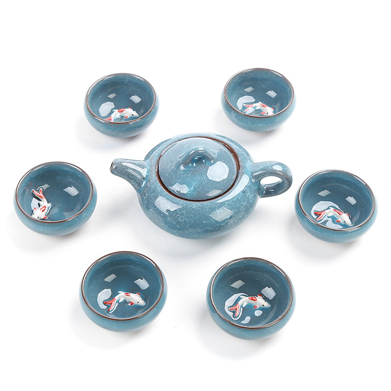 Multicolour Healthy Tea Set Afternoon TeaSet For Office Tea Room&Home Chinese Leisure Tea Ceremony Kung Fu Tea Tools Tea Pot&Cup: Light Grey