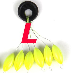[10set=60pcs] Seven-star Oval mini fishing float Space beans Easy Use Floater are put on the like a stopper and be fixed: Yellow L