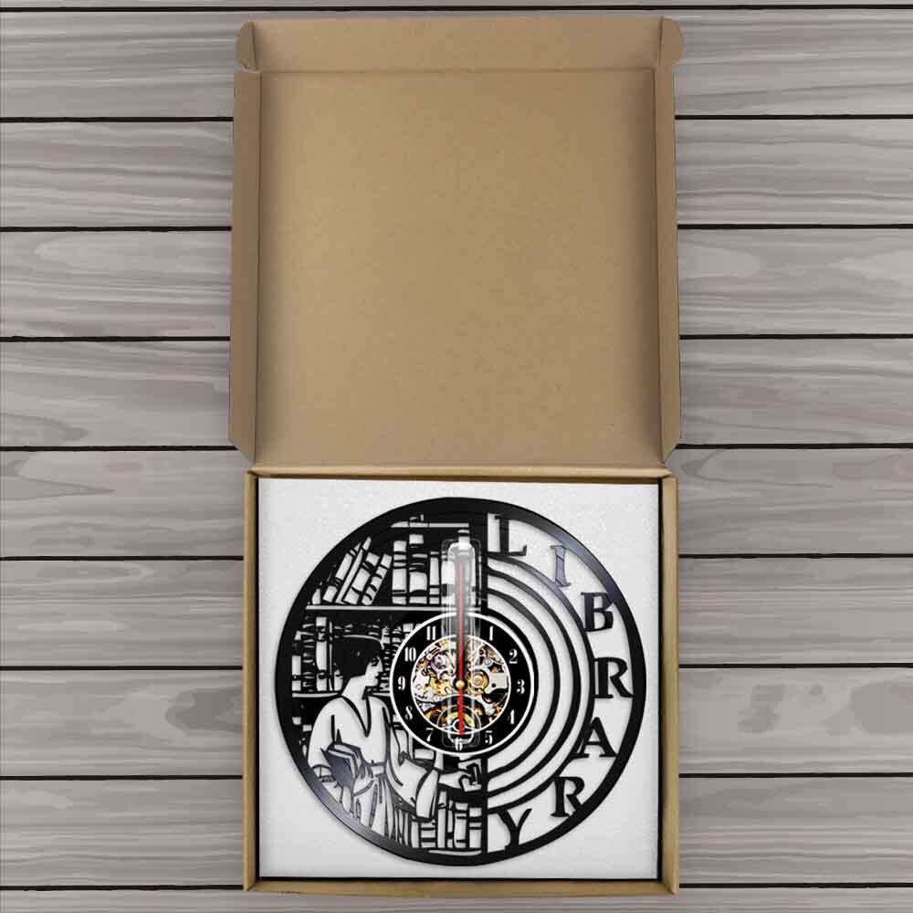 Libros de lectura, biblioteca, decoración de arte de la pared, de moderno reloj de pared, marcapáginas, Vintage, vinilo, reloj de pared, libro, para amantes
