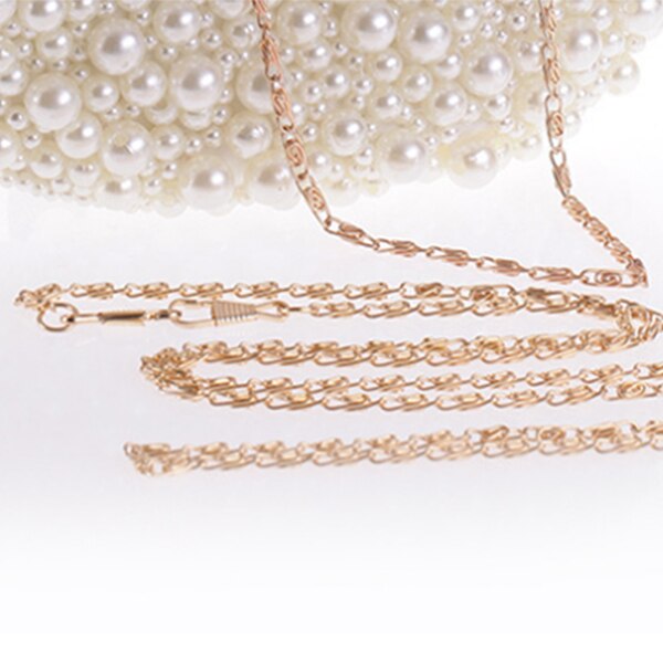 Bolso de mano de noche para boda, bolsa de noche con perlas, bolso de cena, pequeño, para dama de honor, blanco