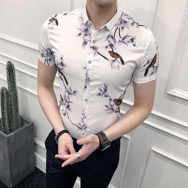 fohemr Heren ketting print shirt luxe barok vintage korte mouw casual button down jurk shirts, 02wit, S fohemr Heren ketting print shirt luxe barok vintage korte mouw casual button down jurk shirts, 02wit, S
