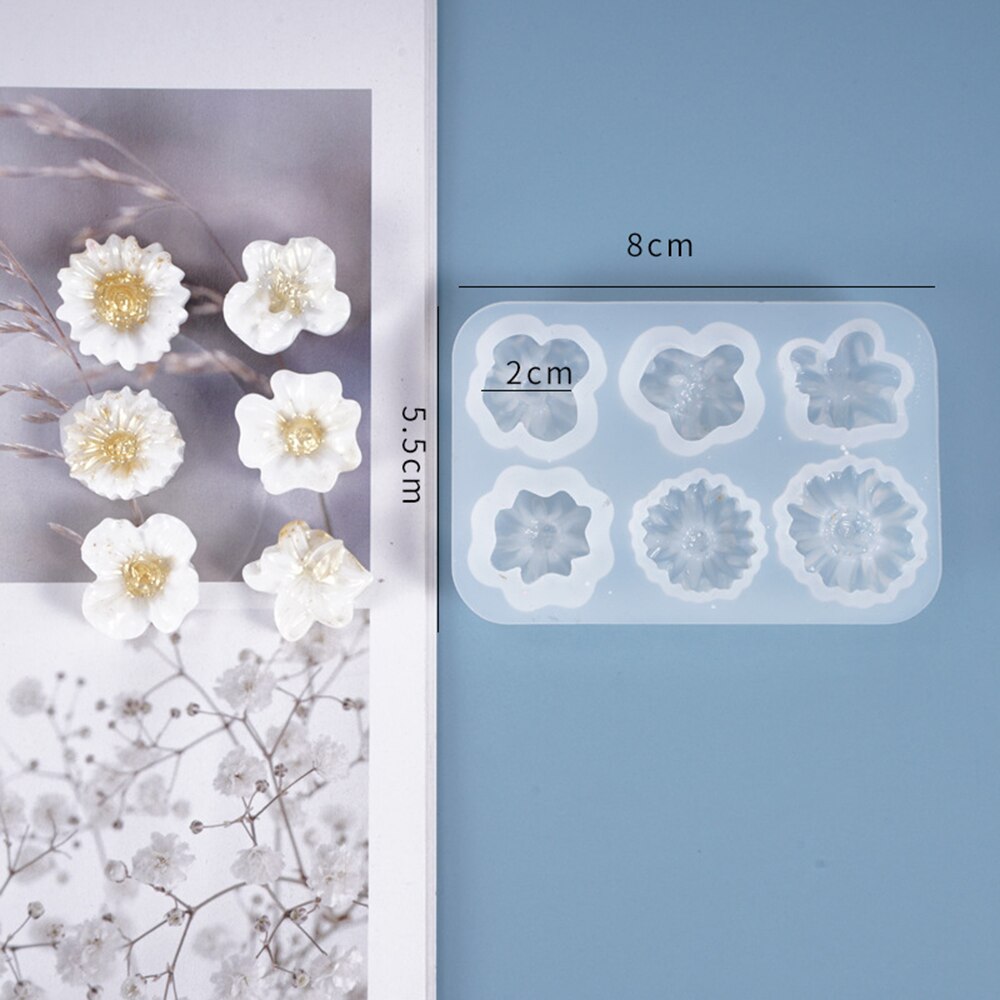 DIY Craft Epoxy Resin Mold Handmade Mini Daisy Flower Silicone Mould Making Tool UV Jewelry Ornament Casting Molds