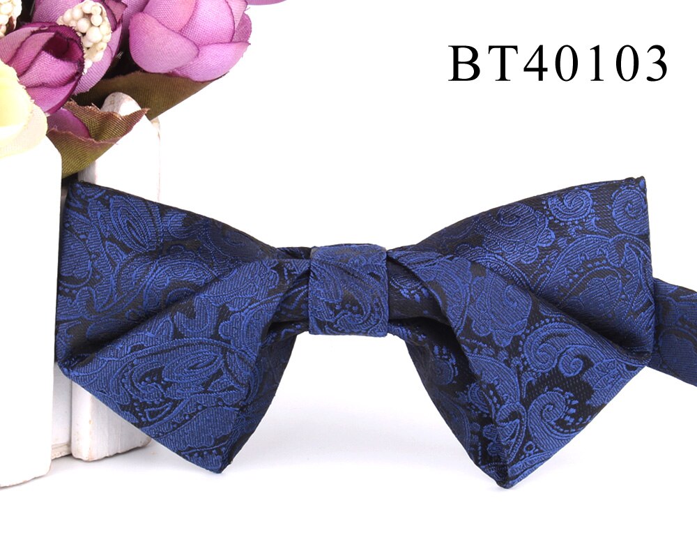 Pajarita de satén para hombre y mujer, pajarita de para novio, corbatas para adultos, de boda de Cachemira: BT40103