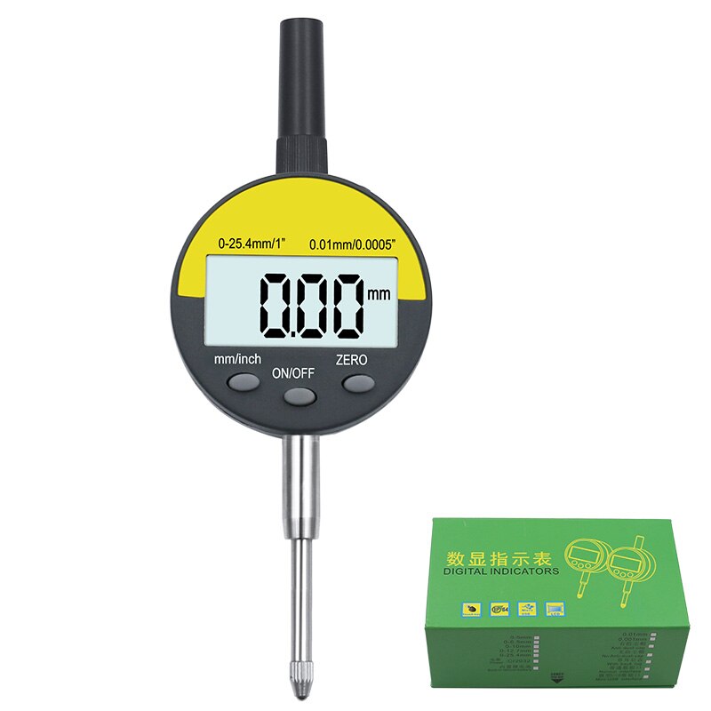 0-25.4mm digital dial indicator dial test indicator indicator meter accuracy test dust precision tool: Green