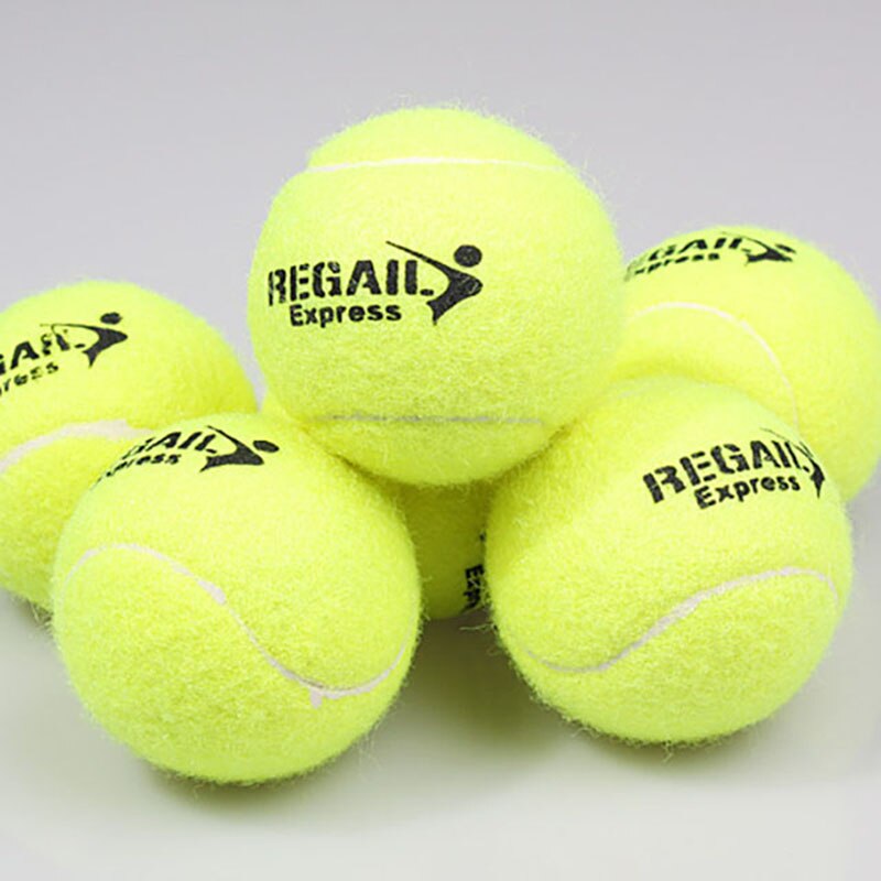 REGAIL 6 Pcs Tennis Balls for Training 100% Synthetic Fiber Rubber Tennis Balls