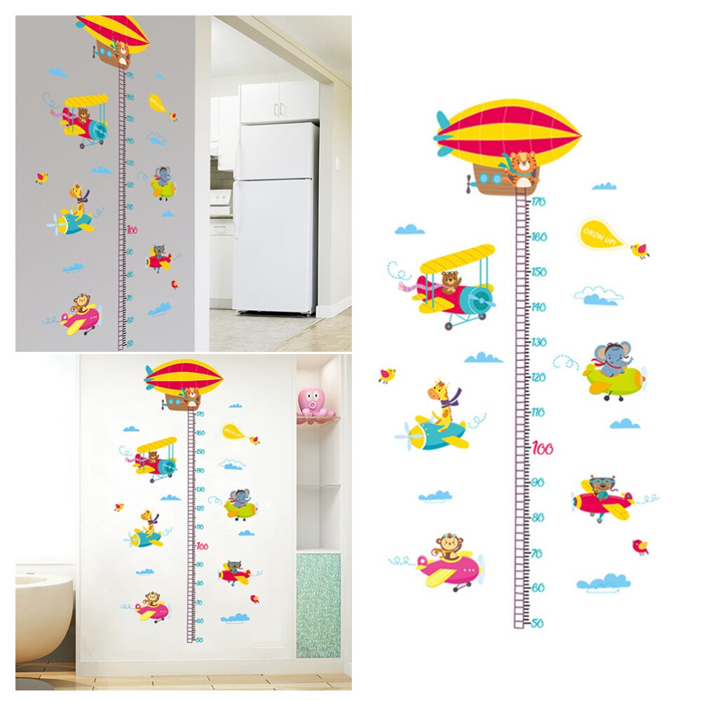 1PC Kids Funny Removable Cartoon Animal Height Measure Sticker for Kindergarten: Default Title