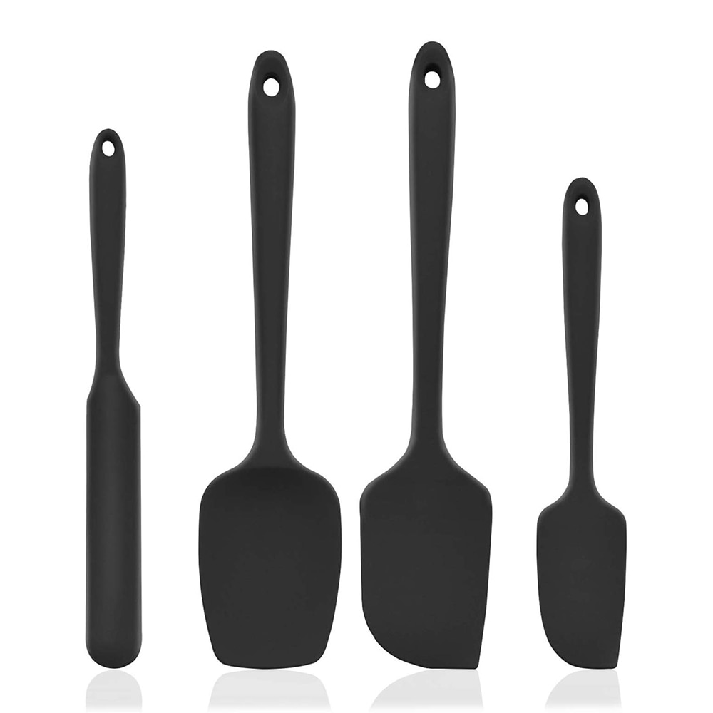 4 adet silikon pasta Spatula seti yapışmaz kauçuk Spatula seti isıya dayanıklı Spatula mutfak eşyaları seti pişirme aksesuarları: Default Title