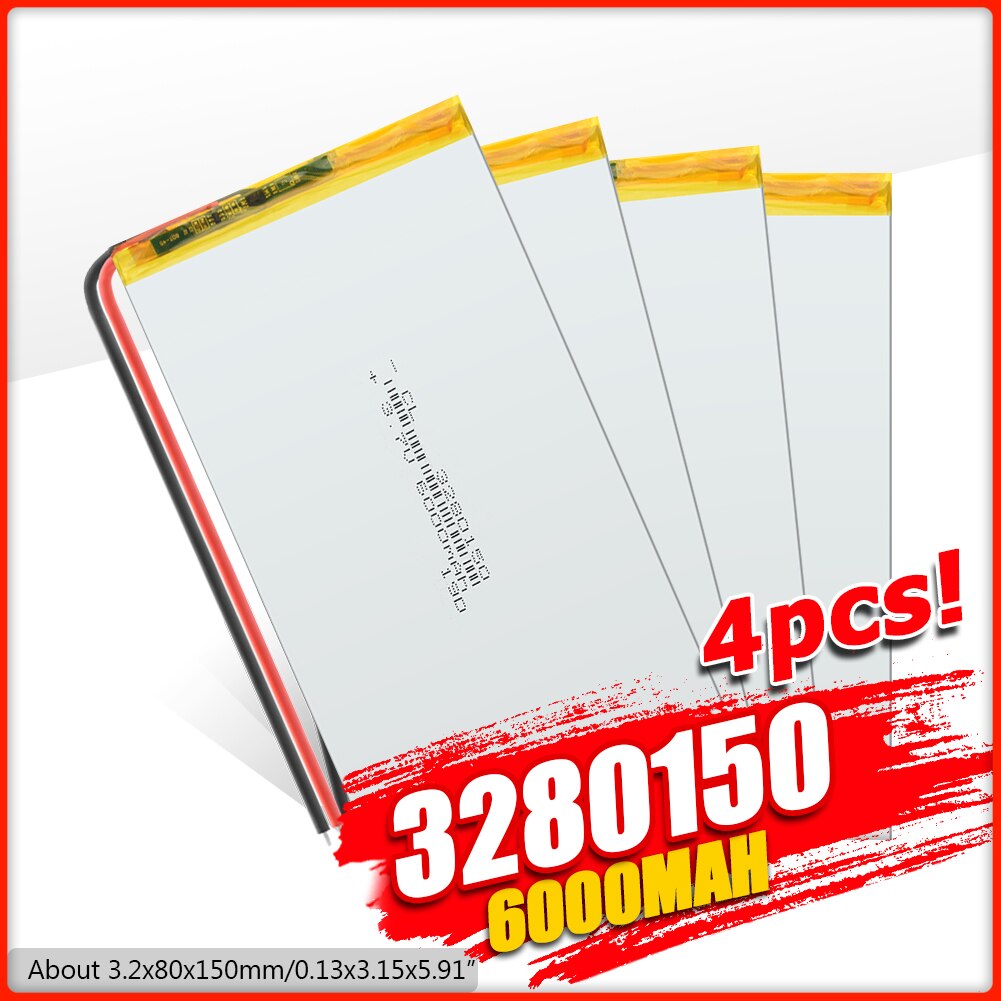 Goede 3280150 3.7V 6000Mah Li-Polymeer Batterij Voor V88 V971 M9 Tablet Pc Gps MP3 MP4 MP5 3282150 Batterijen