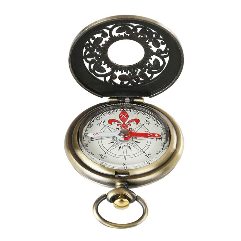 Montre de poche boussole en Bronze Vintage, de randonnée en plein air Navigation enfant rétro boussole Portable en métal