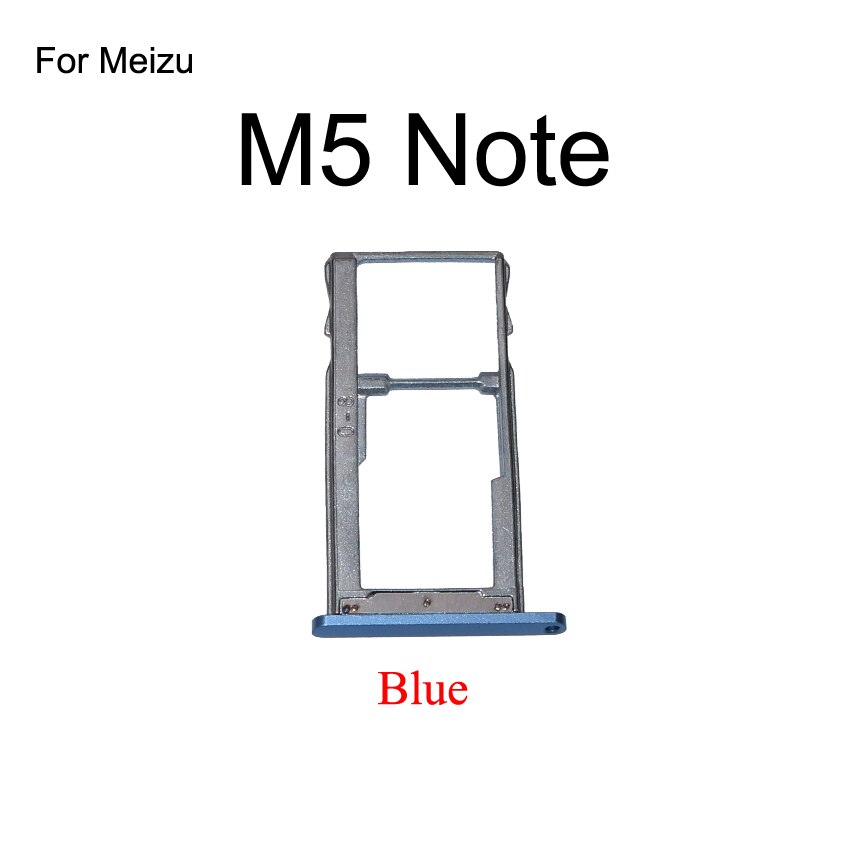 YuXi bandeja de tarjeta SIM para Meizu M3 M5 M6 nota bandeja de tarjeta SIM bandeja toma ranura titular adaptador de piezas de repuesto: M5 Note Blue