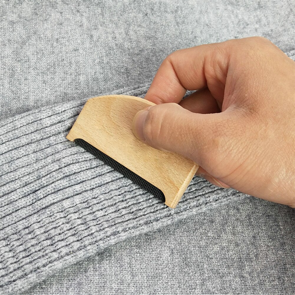 Hjem genanvendelig kashmir kam anti pilling ergonomisk sweater barbermaskine fnugfjerner håndholdt fuzz stof træ håndtag tøj