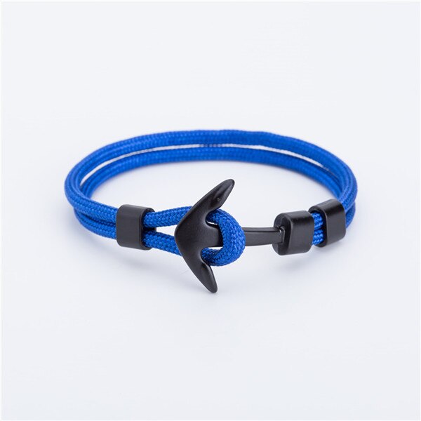 Zwart Anker Charme Armbanden Voor Mannen Vrouwen Touw ketting Armbanden Sieraden: 7