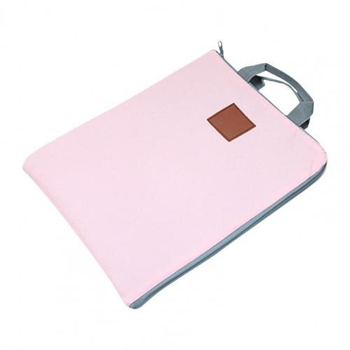 Document Pouch A4 File Folder Document Pouch Storage Organizer with Handle File Bag: Pink