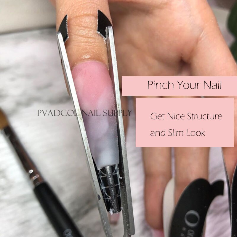 Titanium Nail C Curve Pinching Pusher Tool Multi Function Clamp Sculpted Acrylic Nails Pincher