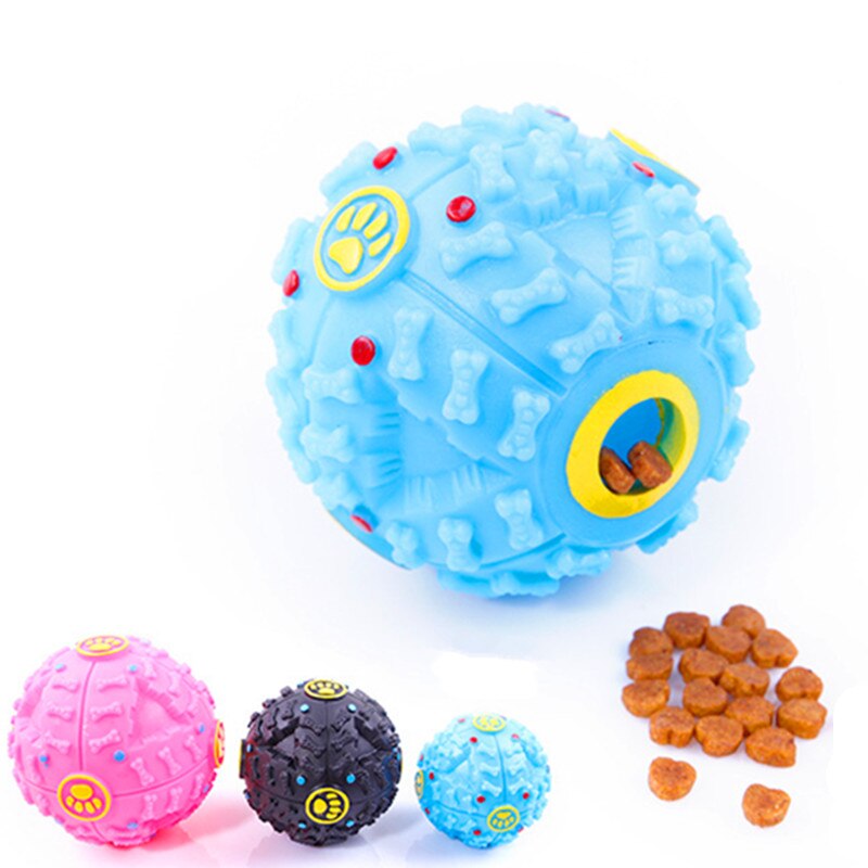 Pelota con sonido de voz para perros y mascotas, juguete de alimentación, trompeta, fuga de sonido, comida, animales pequeños, rompecabezas de bola, mordedura de dientes, 1 Uds.