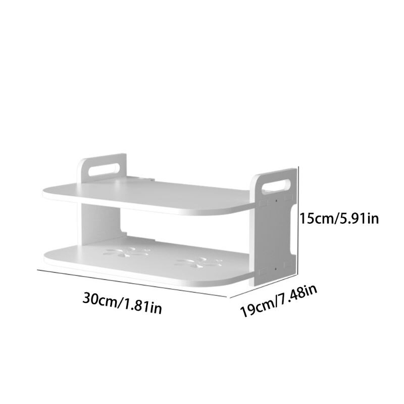 Home TV Cabinet set Top Box Frame Router Shelf Storage Wall Hanging R66F