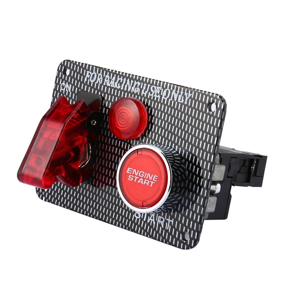 Universal Car 12V 2 Toggles Switch Ignition Engine Panel Switching Start Push Racing Car Engine Button