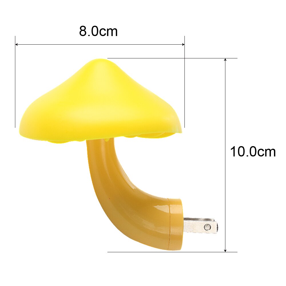 Luces con enchufe Led para pared, lámpara de noche para dormitorio, luces con forma de seta amarilla cálida, decoración de la UE, Estados Unidos enchufe la luz, Sensor controlado