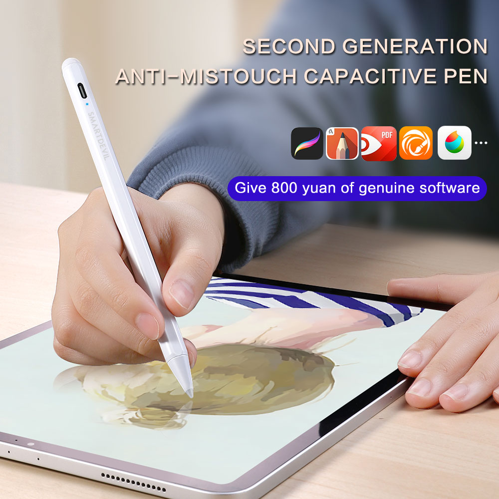 SmartDevil For iPad Pencil Palm Rejection Active Stylus Pen for Apple Pencil 2 iPad and 6 7th Gen Pro 3rd Gen Mini 5th