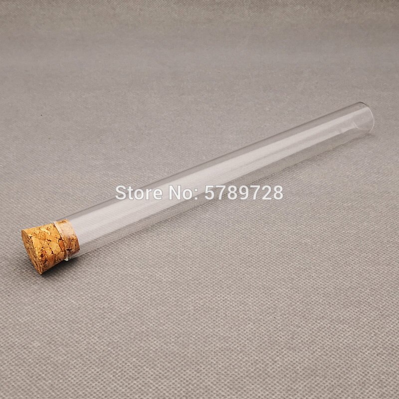 30pcs 20x200mm Glass flat bottom test tube with cork stopper,thickwalls flat - mouth lab test tubes Used in chemistry lab
