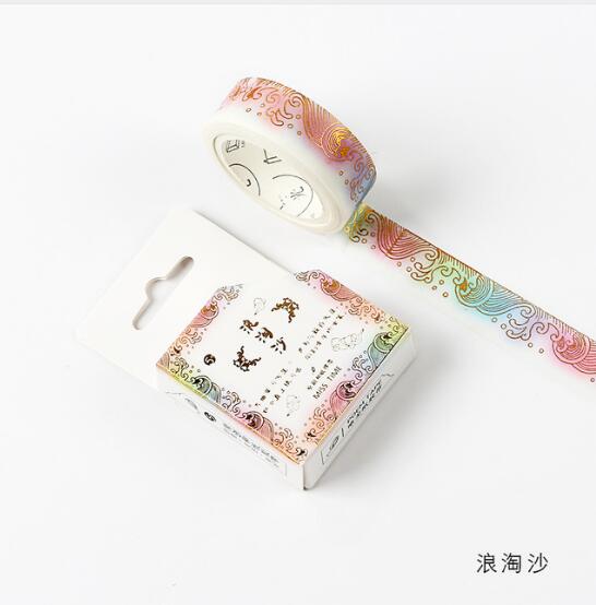 Chinese Retro Divine Gold Foil Pattern Crane Gilding Washi Tape DIY Scrapbooking Sticker Label Masking Tape School Office Supply