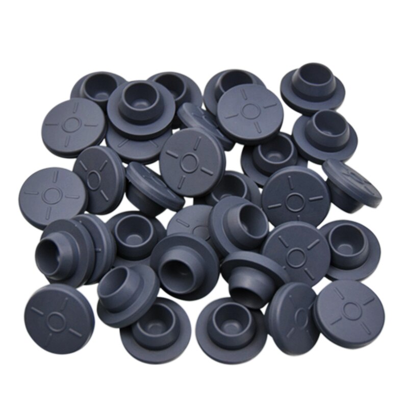 Tapones de goma de 20mm de 100 Uds., tapones de inyección autocurativos para tarros, accesorios de piezas de tapas de goma de inoculación