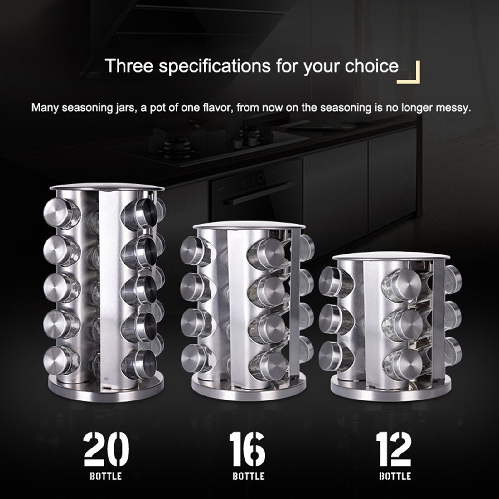 Spice Rack with Glass Pot Working Table Spice Towe... – Grandado