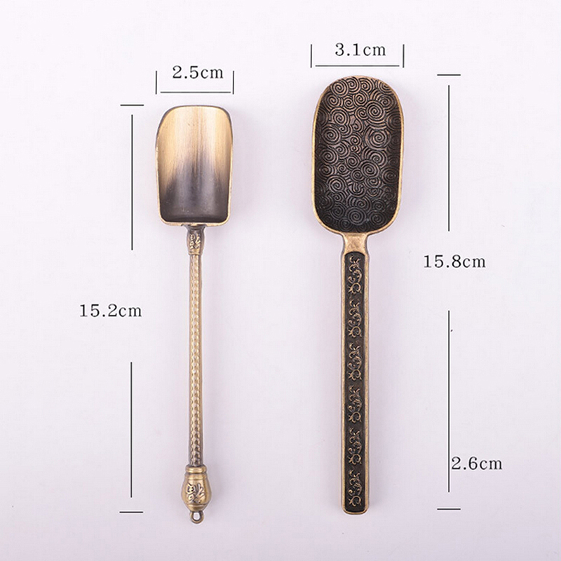 Chinese Tea spoons Copper Tea Scoop Spoon Tea Leaves Chooser Holder Chinese Kongfu Tea Tools Accessories