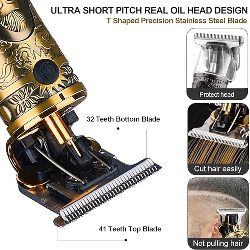 Professionele Carving Tondeuse Oplaadbare Haar Snijmachine Kapper Tondeuse Vintage T9 Heren Tondeuse Cadeau