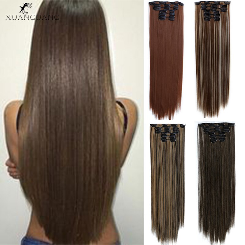 XUANGUANG-perruque synthétique longue à la | Pièce de collection de cheveux, Extensions capillaires en fiber chimique