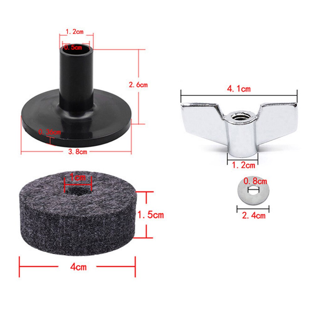 18pcs Drum Accessories Set Black Drums Replacement Felt Set Musical Instrument Accessories