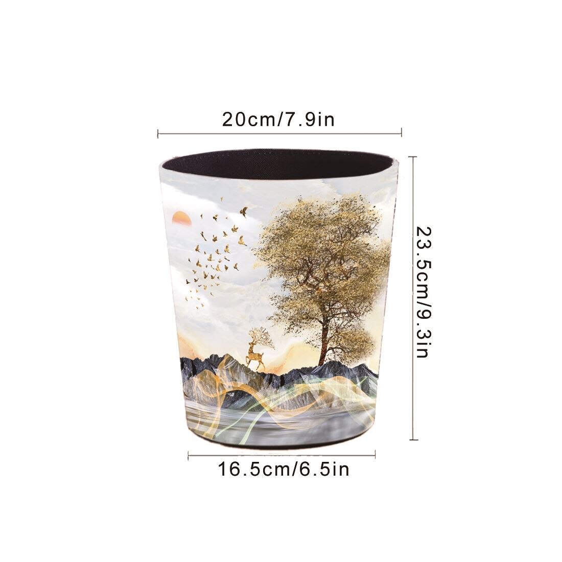 1pcs 5.5L /7L /10L Waterproof Leather Trash Bin Waste Container Garbage Can Wastebasket Office Paper Basket Household - Leaves