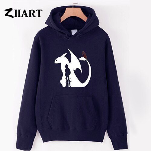 Boys male Man hoodie black hoodie Night Fury Toothless how to train your dragon hoodie polyester dragon clothes: NAVY BLUE / S