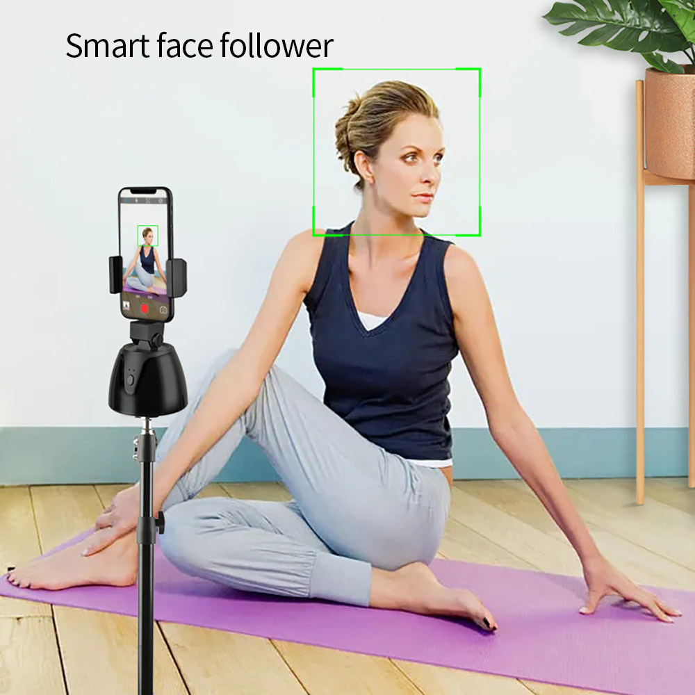 desktop Automatic Face Tracking and Camera Follower 360-degree Rotating Head Bracket for Mobile Phone Live VLOG Video Shooting