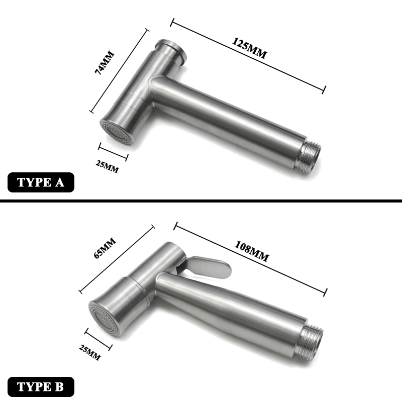 Brushed Stainless Steel Douche Kit Double Spray Handheld Bidet Sprayer Toilet Bidet Faucet Shattaf Valve Jet Set Hygienic Shower