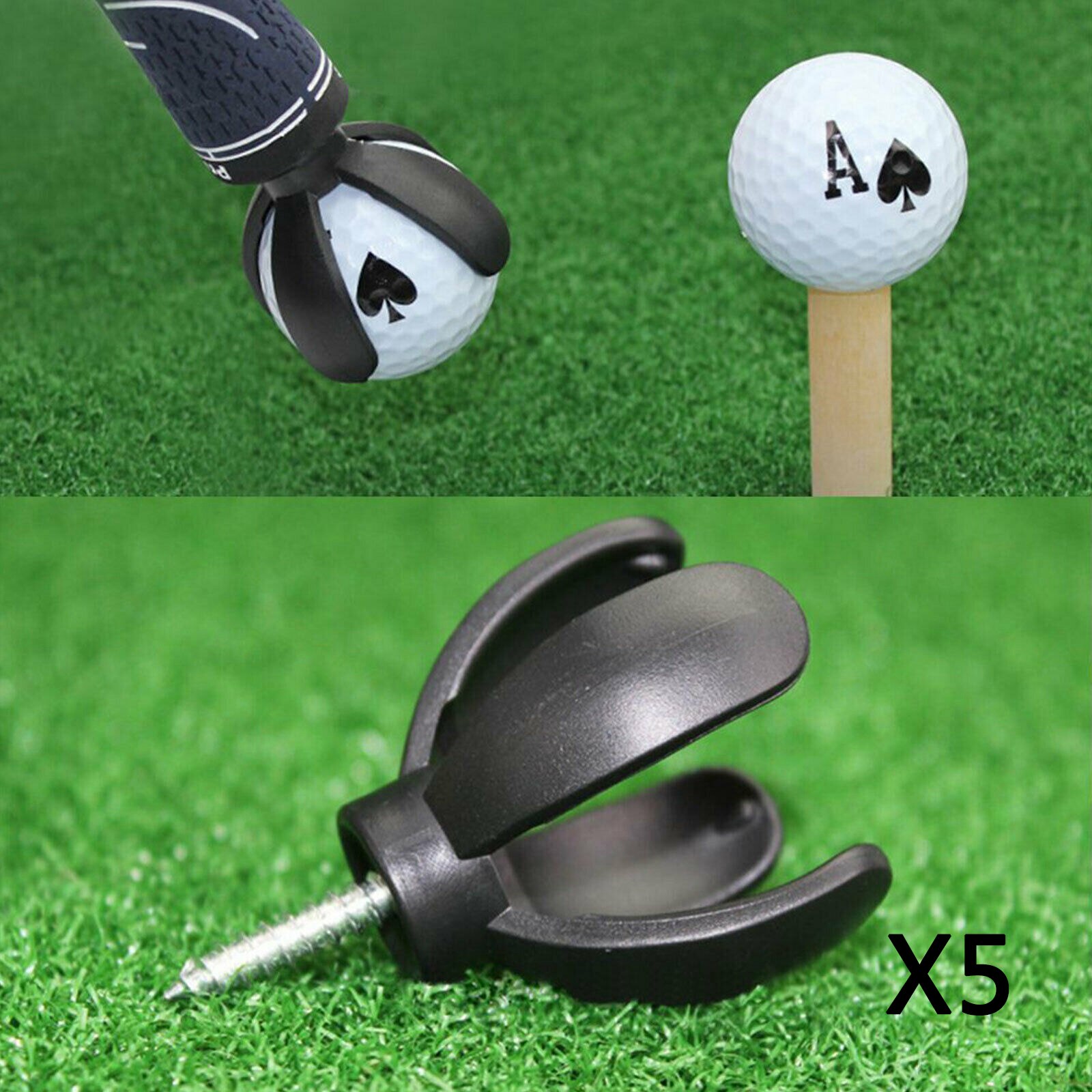 5 Pieces / Pack Golf Retriever Ball Pickup Tool Suction Cup Claw Putter Tool
