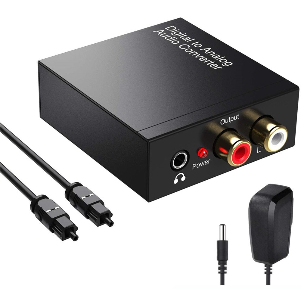 Prozor dac digital to analog converter optical coaxial fiber spdif to rca 3,5mm jack audio adapter with optical cable adapter