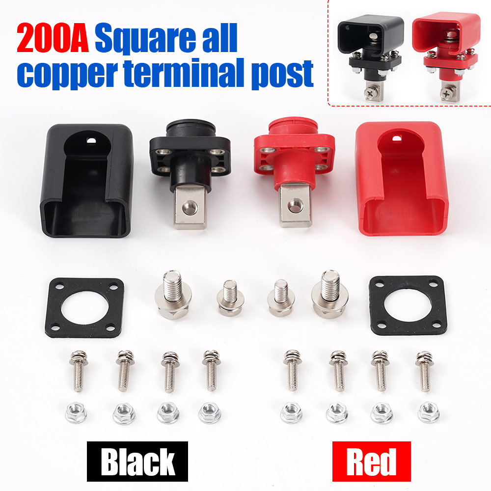 200A All-Copper Lithium Battery Terminal Connector Energy Storage Terminal Battery Connector Adapter Inverter Plug