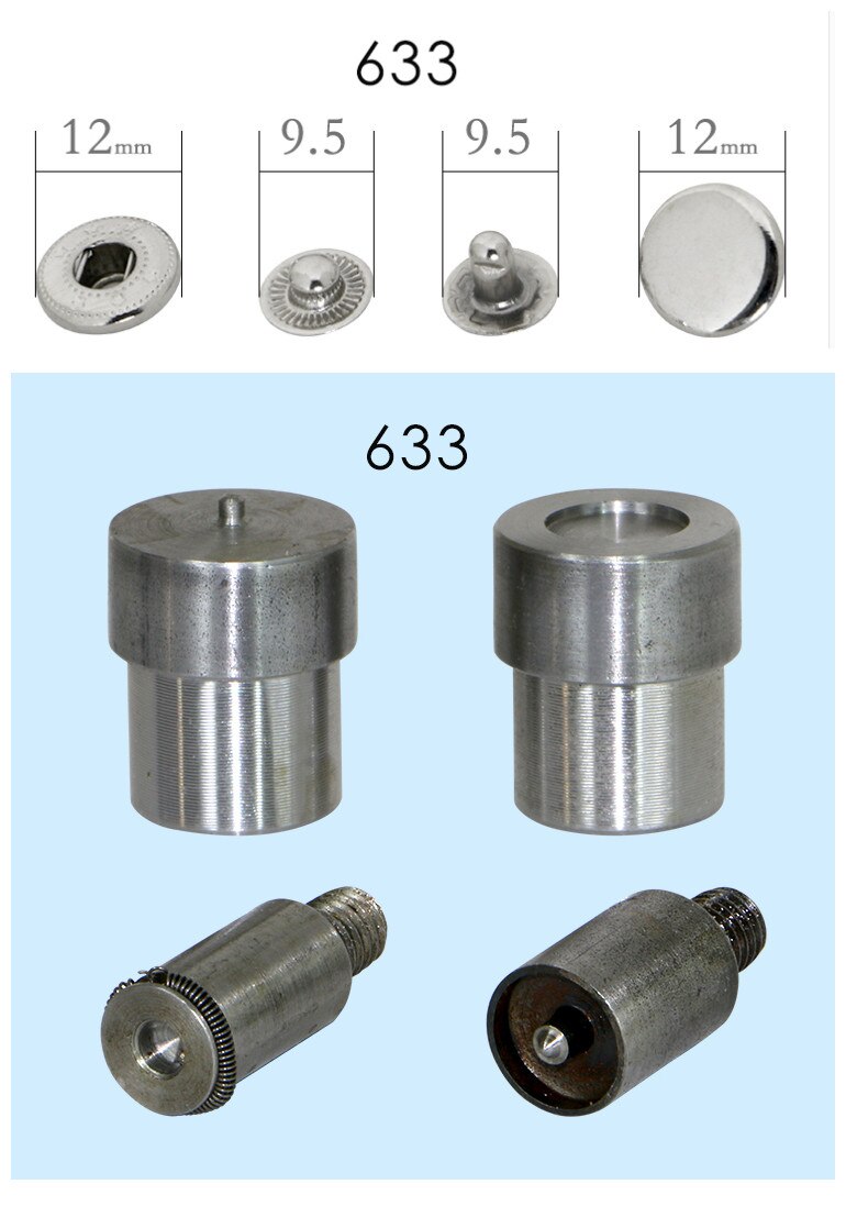 201 Metal Fastener Snap Button Dies For Handmade Press Machine Manual Install Snap button Mold 655, 633 ,831 ,203 Button Tools